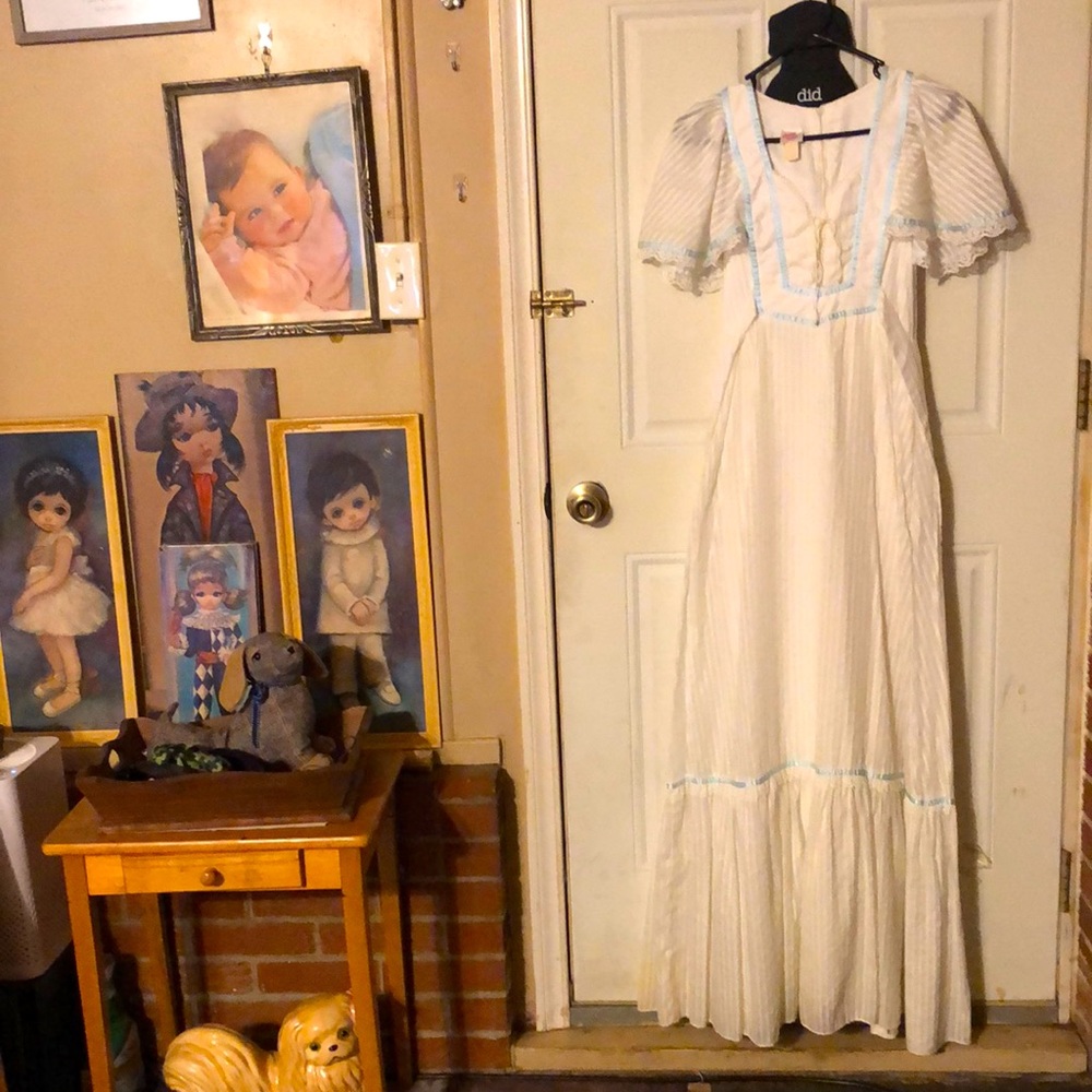 Pretty vintage “Candi Jones” boho  maxi dress